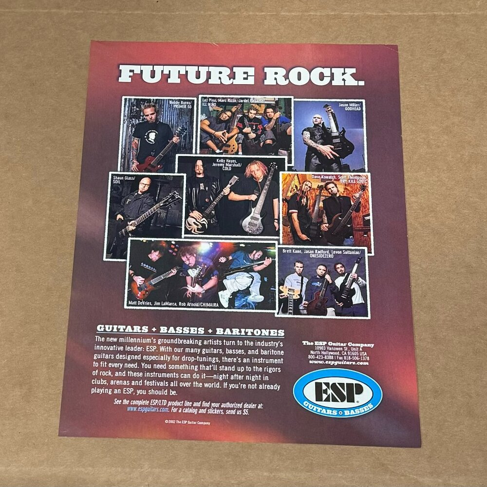 Primer 55 / Godhead / Cold / Soil / Ill Nino - ESP Guitars - 2002 Print Ad